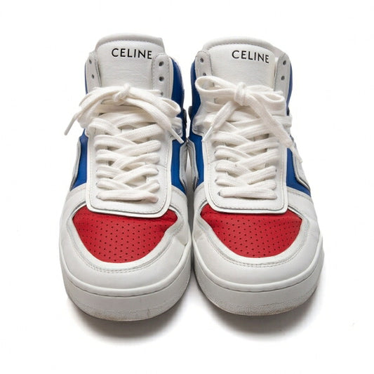 CELINE High Top Leather Sneakers Red Blue Size 39 (24.5cm)
