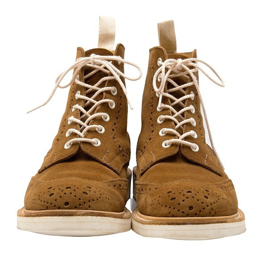 Tricker's Brown Suede Lace-Up Boots Size 27cm