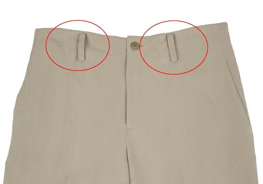 ISSEY MIYAKE Tuck Tapered Rayon Blend Pants Beige Size L