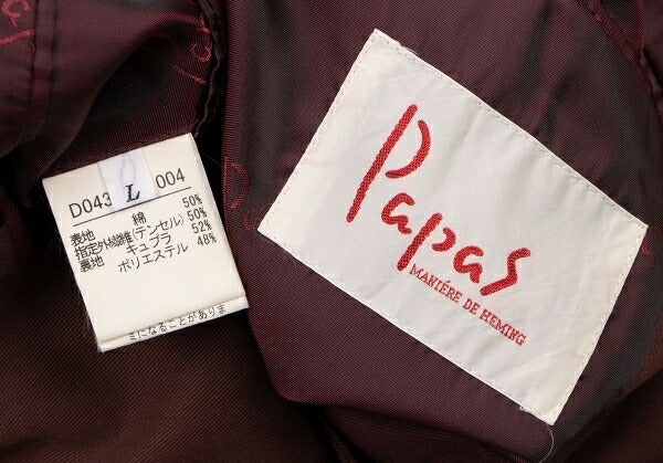 Papas Cotton Tencel Tailored Blazer Bordeaux Size L