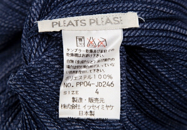 PLEATS PLEASE Fabric Print Pleated Cardigan Blue Size 4