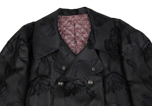 Jean Paul GAULTIER HOMME Jacquard Coat Black Size 48