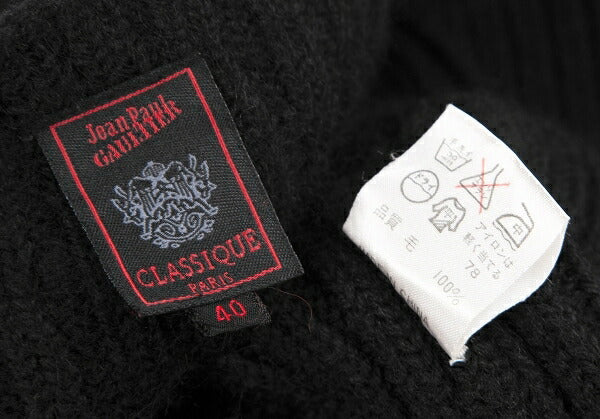 Jean Paul GAULTIER CLASSIQUE Wool Rib Cardigan Black Size 40