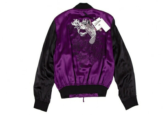 Jean Paul GAULTIER FEMME Silk Carp Jacket Purple Size 40