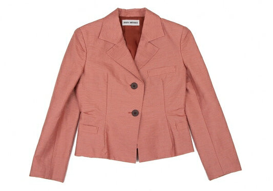 ISSEY MIYAKE Cotton Blend Grosgrain 2B Jacket Red Size M