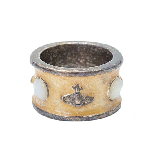 Vivienne Westwood King Ring Silverbeige Size JP 12