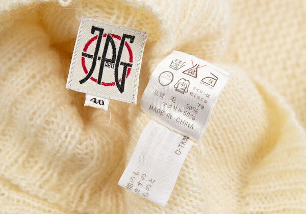JPG by GAULTIER Turtleneck Hairy Knit Sweater Ivory Size 40