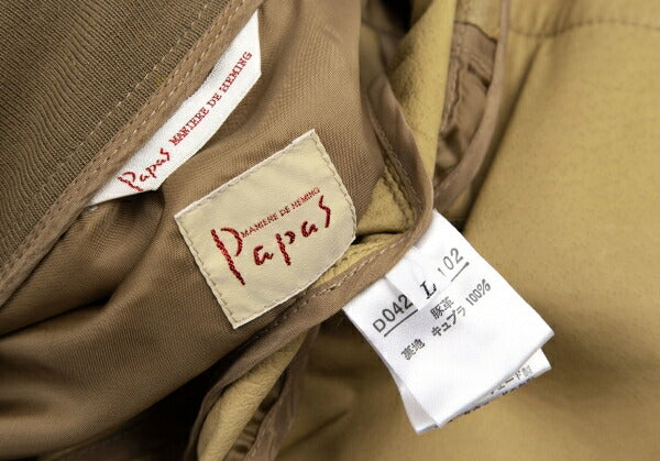 Papas Pig Suede Zip Blouson Brown Size L