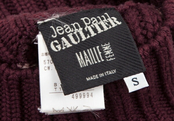 Jean Paul GAULTIER MAILLE FEMME Knit Top Bordeaux Size S