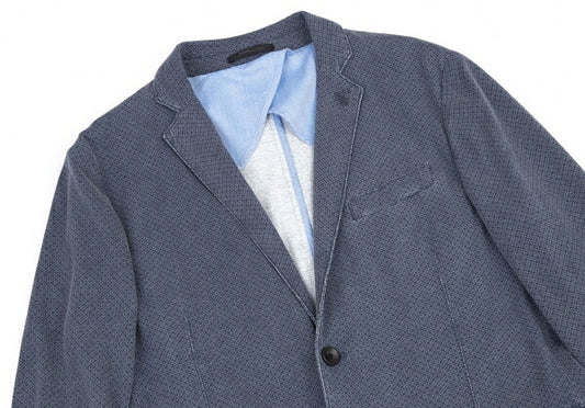 ARMANI COLLEZIONI Cotton 2B Tailored Blazer Blue Size 50
