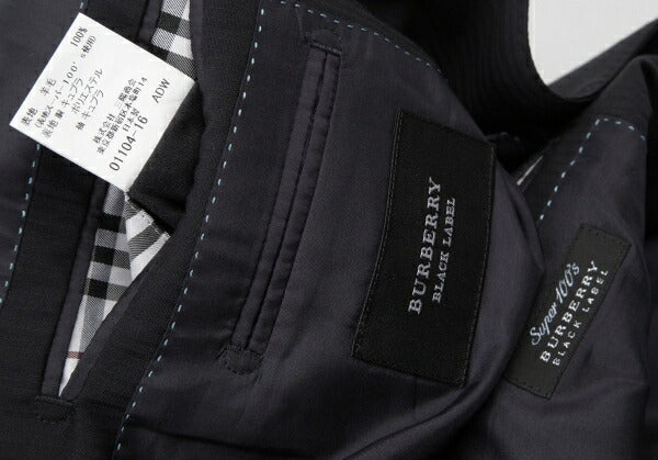 BURBERRY BLACK LABEL Wool Stripe Blazer Navy Size 42L