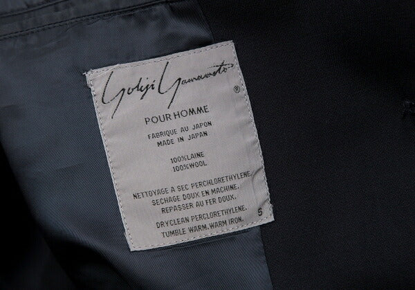 Yohji Yamamoto POUR HOMME Wool Tailored Blazer Navy Size S