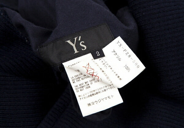 Y's Acrylic Rib Knit Cropped Pants Navy Size 2