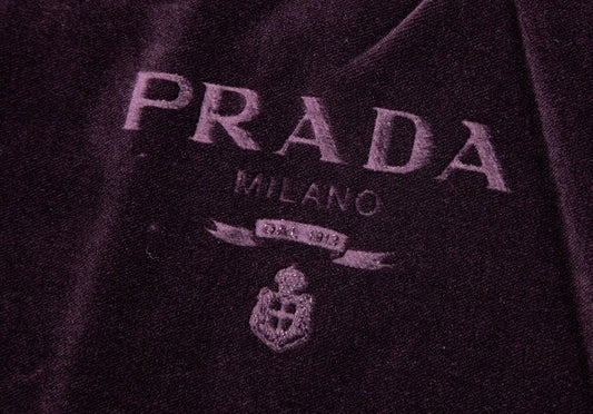 PRADA Logo Large Velour Shawl Purple