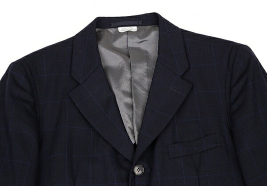 COMME des GARCONS HOMME DEUX Windowpane Jacket Navy Size M