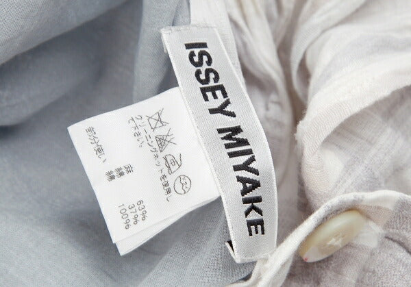 ISSEY MIYAKE Check Panel Linen Cotton Vest White/Gray Size 2