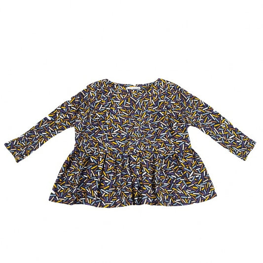 mina perhonen Cotton Light Stick Print Blouse Blue Size 38