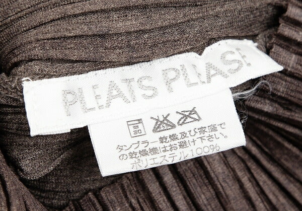 PLEATS PLEASE Uneven Dye Pleated Cardigan Brown Size 3
