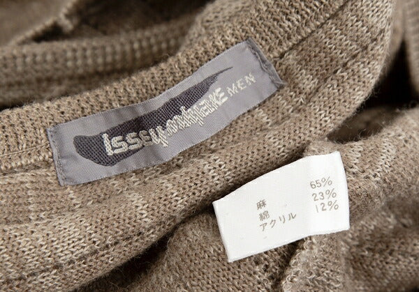ISSEY MIYAKE MEN Ribbed Weave Patchwork Sweater Beige Size M