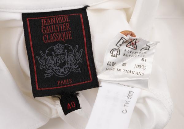 Jean Paul GAULTIER CLASSIQUE Cotton Long Shirt White Size 40