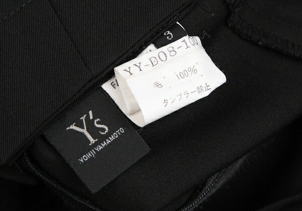 Y's Wool Gabardine Suspender Skirt Black Size 3