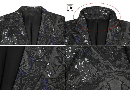 ISSEY MIYAKE MEN 17SS Wool Marble Print Jacket Black Size 4