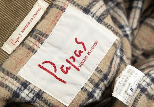 Papas Padded Quilted Corduroy Jacket Beige Size M