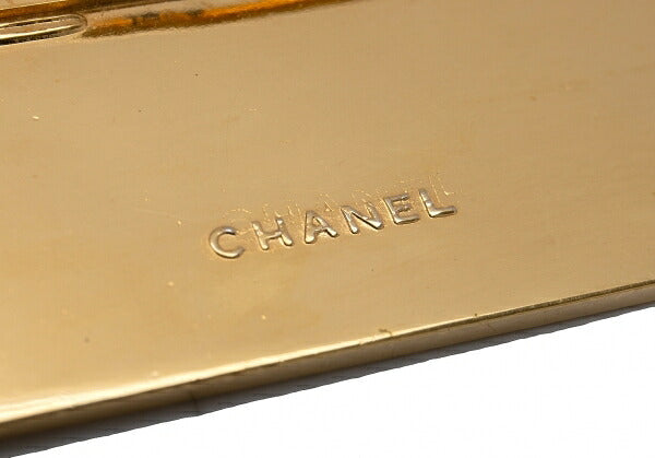 CHANEL Coco Mark Logo Plate Gold Plated Brooch