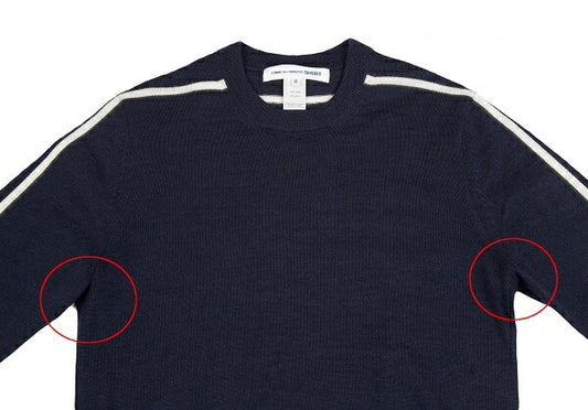 COMME des GARCONS SHIRT Line Detail Wool Sweater Navy Size M