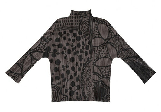 PLEATS PLEASE Multi-Pattern Print Jacket Brown Size 4