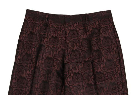 Jean Paul GAULTIER HOMME Damask Jacquard Pants Wine Size 46