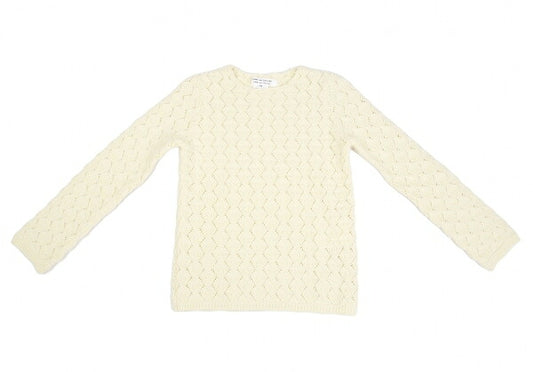 COMME des GARCONS Wool Crochet Knit Sweater Cream Size XS