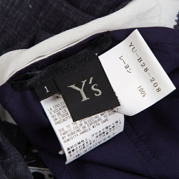 Y's Front Layered Rayon Tank Top Black Blue Green Size 1