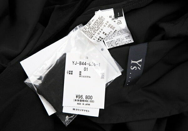 Y's.... 23AW Supima Cotton Double Layered Shirt Black Size 1