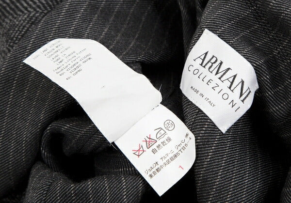 ARMANI COLLEZIONI Wool Stripe Collar Jacket Gray Size 38