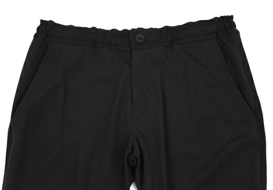 Y's Mixed Material Drawstring Pants Black Size 1