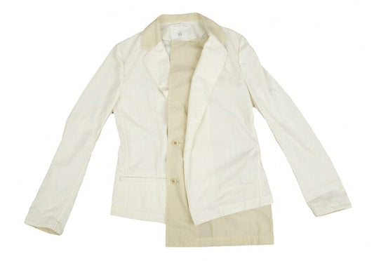 Y's 22SS Garment-Dyed Asymmetric Layered Jacket White Size 2