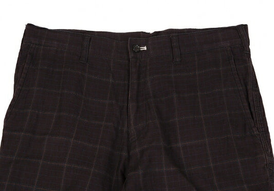 COMME des GARCONS HOMME Cotton Check Dark Brown Pants Size L