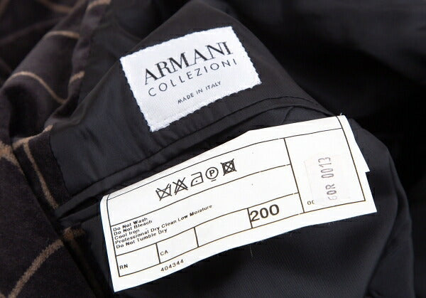 ARMANI COLLEZIONI Graph Check Velour Jacket Black Size 60