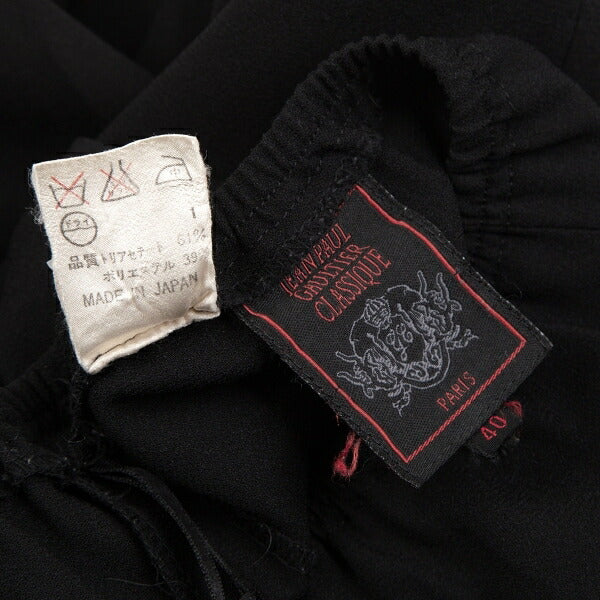 Jean Paul GAULTIER CLASSIQUE Triacetate Pants Black Size 40