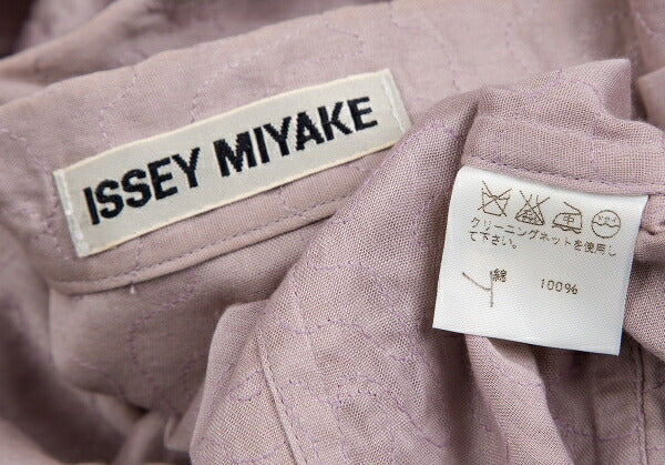 ISSEY MIYAKE Cotton Pattern Stitch Open Shirt Purple Size 2