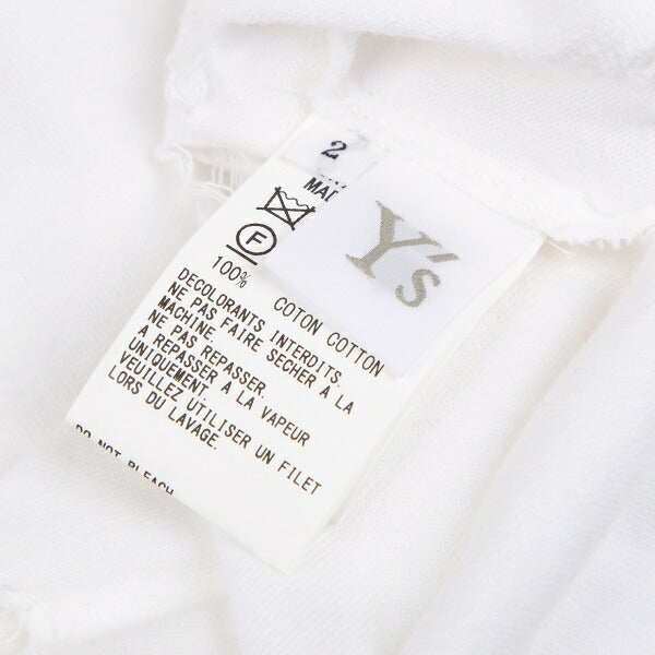 Y's Cotton Hole Design Oversized T-Shirt White Size 2