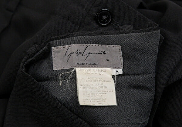 Yohji Yamamoto POUR HOMME Pleated Pants Black Size S