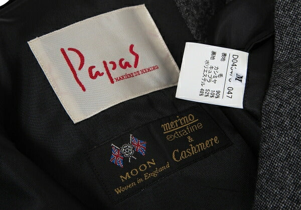 Papas MOON Cashmere Blend Wool Jacket Gray Size M