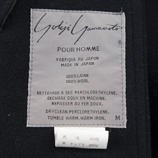 Yohji Yamamoto POUR HOMME Wool Balmacaan Coat Blue Size M