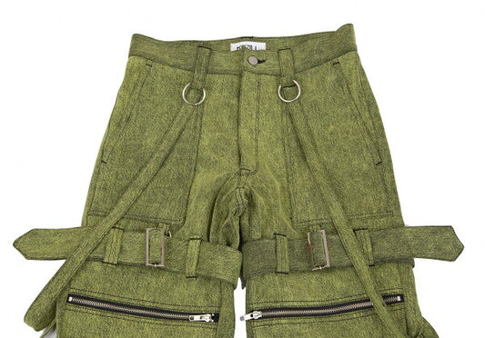 KIDILL 23AW Zip Belt Design Denim Jeans Green Size 44
