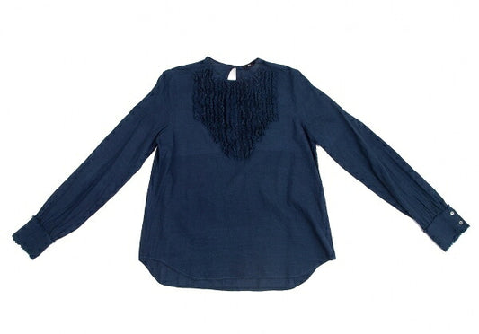 45rpm Indigo Dye Frill Blouse Navy Size 3