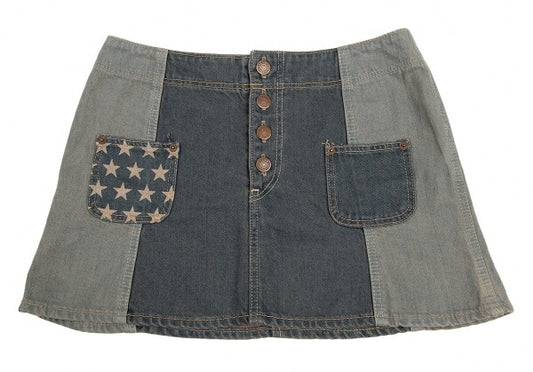 HYSTERIC GLAMOUR Star Pocket Denim Mini Skirt Blue Size FREE