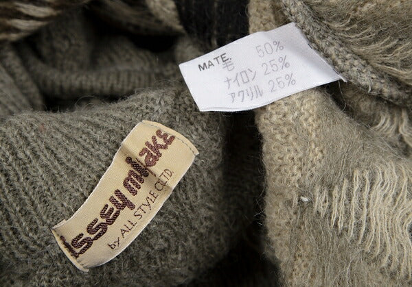 ISSEY MIYAKE Crazy Pattern 3D Knit Wool Sweater Gray Size M