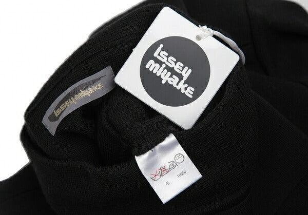 ISSEY MIYAKE Wool Pleated High Neck Sweater Black Size M